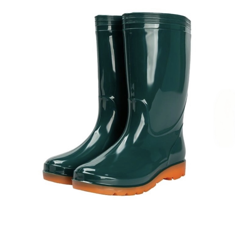 a038294d-0524-4309-9a89-028b2dc006ee tmavě zelené PVC vodotěsné gumové boty oranžová protiskluzová podrážka.jpg